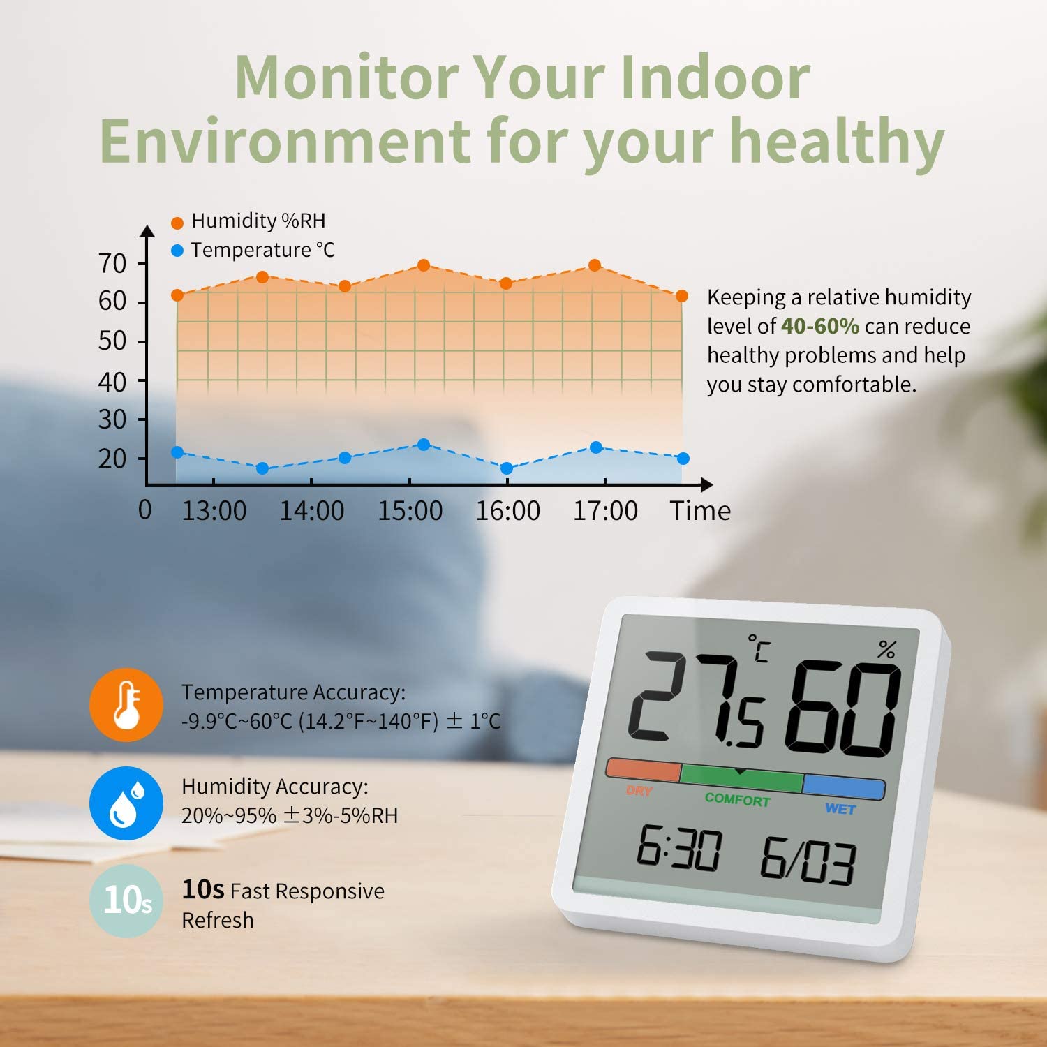 Home Indoor High-precision Baby Room C/F Temperature Monitor 3 Home Indoor High-precision Baby Room C/F Temperature Monitor 3