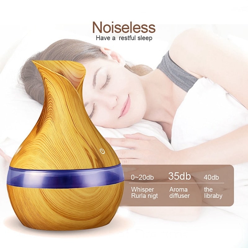 300 Ml Ultrasonic Air Humidifier Aroma Essential Oil Diffuser With Wood Grain 7 Color Changing Led Lights For Office Home 5 300 Ml Ultrasonic Air Humidifier Aroma Essential Oil Diffuser With Wood Grain 7 Color Changing Led Lights For Office Home 5