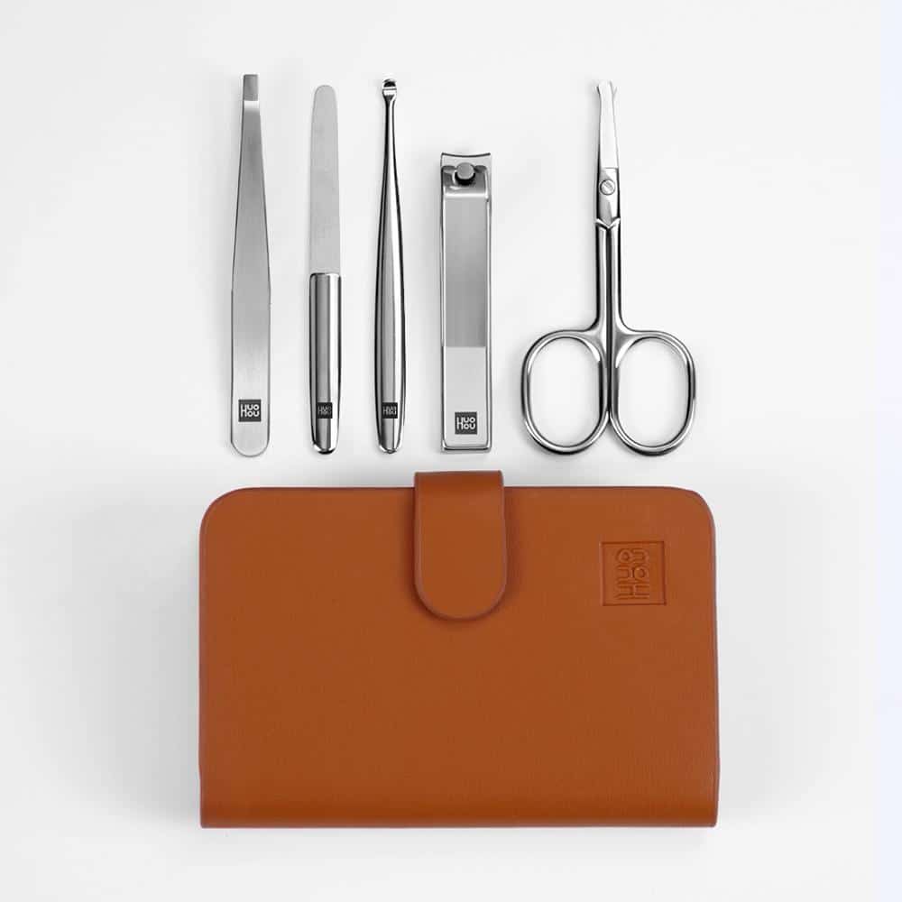5PCS/Set Stainless Steel Nail Clipper Beauty Scissors Tweezer Curette Stainless Steel Nail Clippers Set 3