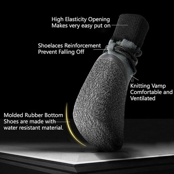 Waterproof Shoes For Dogs Comfortable Anti Fall Off Anti-Slip Pet Boots Outdoor Breathable Puppy Booties Rubber Sole 2
