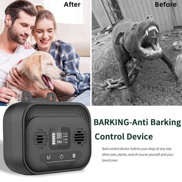 Effective Anti Barking Device Adjustable LCD Screen Ultrasonic Dog Bark Deterrent Waterproof Pet Training Up 15m 2